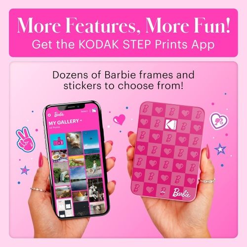 Barbie x Kodak STEP Slim Momentinis mobilus nuotraukų spausdintuvas Colour ZINK 2x3'' 1ppm, BT, Pink – 4