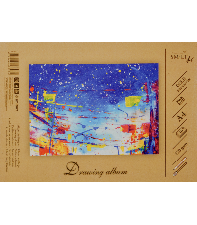 Piešimo sąsiuvinis SMLT, A4, 120 g, klijuotas, (30)  0708-209 – 2