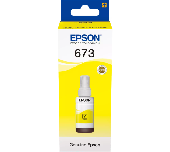 Epson 673Y (C13T67344A) Rašalo papildymo buteliukas, Geltona