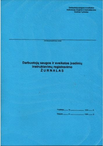 Darbuotojų saugos ir sveikatos įvadinių instruktavimų registracijos žurnalas A4, vertikalus, 10 lapų