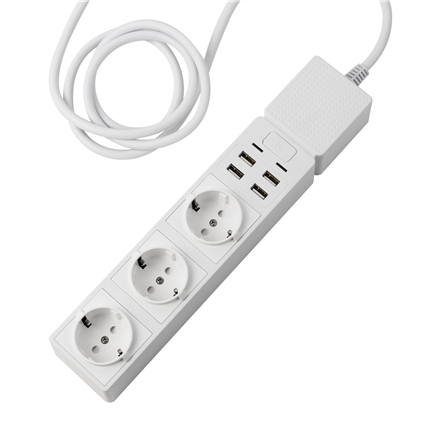Edimax Home Smart WiFi Power Strip (3 EU type AC outputs + 4 USB outputs) SP-1123WT