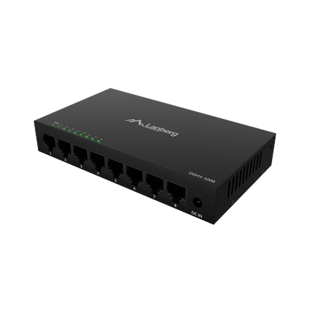 Lanberg Switch 8x1GB/s Unmanagment Gigabit Ethernet Desktop 12V metal case DSM1-1008