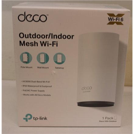 SALE OUT. TP-LINK Deco X50-Outdoor AX3000 Outdoor Whole Home Mesh WiFi 6 Unit SALE OUT. TP-LINK AX3000 Outdoor Whole Home Mesh WiFi 6 Unit