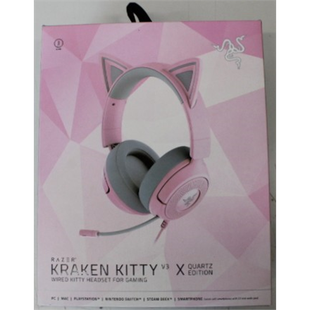SALE OUT. Razer Kraken Kitty V3 X Headset, Quartz SALE OUT. Razer Gaming Headset Kraken Kitty V3 X