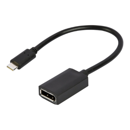 Cablexpert USB Type-C to DisplayPort adapter cable, 4K, 15 cm, black Type-C to DisplayPort