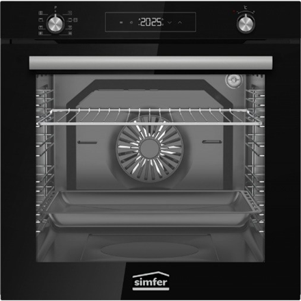 Simfer BI-81608P Pyrolytic Built-in Oven, Multifuncional, Capacity 80 L, Black Simfer Oven BI-81608P