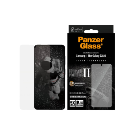 PanzerGlass Ceramic Screen Protector Samsung New Galaxy S26 Ultra-Wide Fit w. EasyAligner PanzerGlass