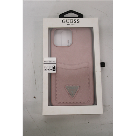 SALE OUT. Guess GUHCP13XPSATPP iPhone 13 Pro Max 6,7" różowy/pink hardcase SaffianoTriangle Logo Cardslot DIRTY PACKAGING SALE OUT. GUESS DIRTY PACKAGING