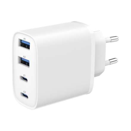 Gembird 4-port 40 W GaN USB PowerDelivery fast charger, White TA-UC-2A2C-PD40-01-W 2 x 4 pin USB Type A, 2 x 24 pin USB-C
