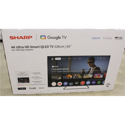 SALE OUT. Sharp 50HP6265E 50" (126cm) QLED 4K Ultra HD Google TV, Dolby Vision, Dolby Atmos, Central Stand Sharp 50HP6265E 50