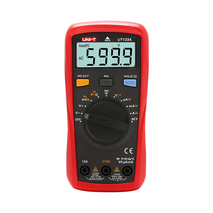 UNI-T UT133A Digital Multimeter, 6000-Count Backlit LCD, Auto Range, -40 to 1000 °C
