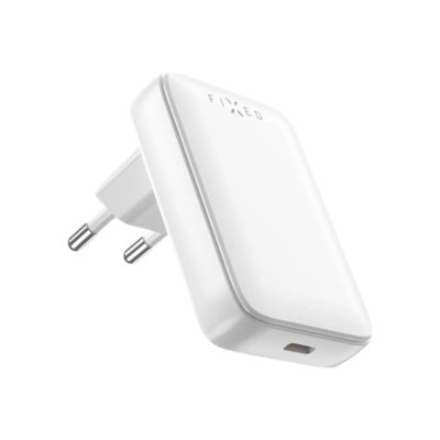 FIXED Slim USB-C Travel Charger, GaN, PD support, 30W, White Fixed