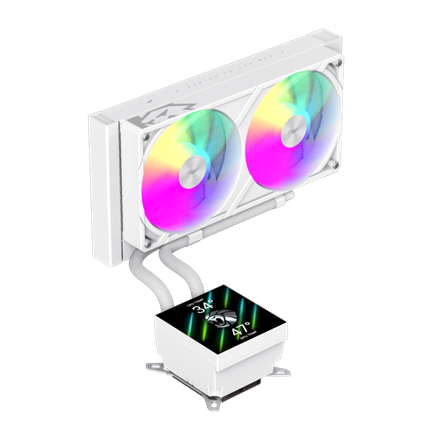 Gamemax CPU Liquid Cooler GLACIER 240 LCD WH Intel, AMD