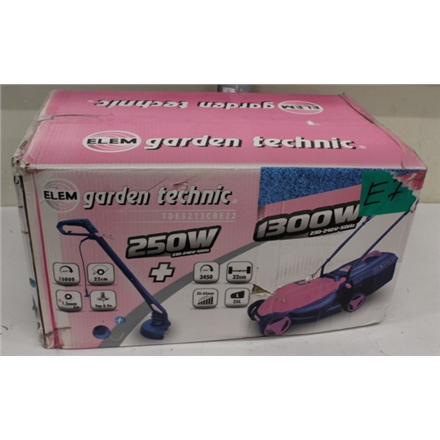 SALE OUT. Electric lawn mower ELEM, 1300 W, 32 cm, 25 l, includes 250 W trimmer Sourcing DAMAGED PACKAGING