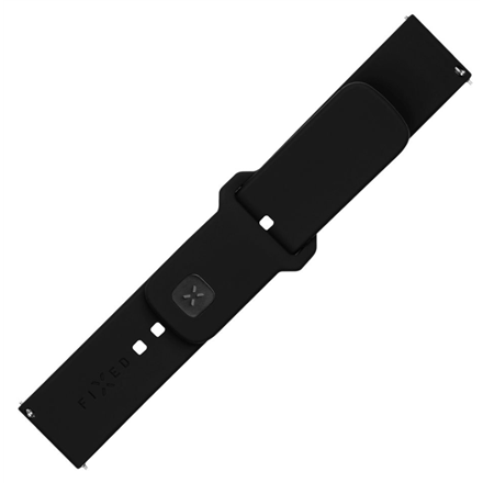 Fixed | Sporty Strap Set with Quick Release 22mm for smartwatch | 160-235 mm | Black | Silicone