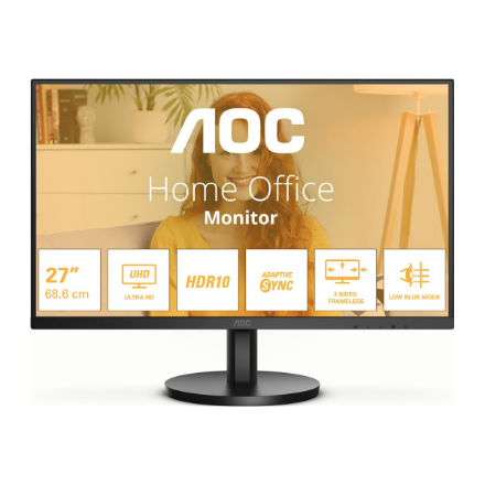 AOC U27B3M | 27 " | VA | UHD | 16:9 | 60 Hz | 4 ms | 3840 x 2160 pixels | 300 cd/m² | HDMI ports qu